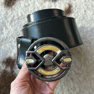 Italmoda leather belt size 90cm Real leather Inside of the metal part is elephan
